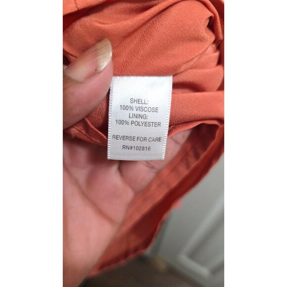 Garnet Hill Women's Floral Print Summer Cap Sleeve Dress Size 6 Coral & White V- - Picture 7 of 8